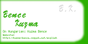 bence kuzma business card